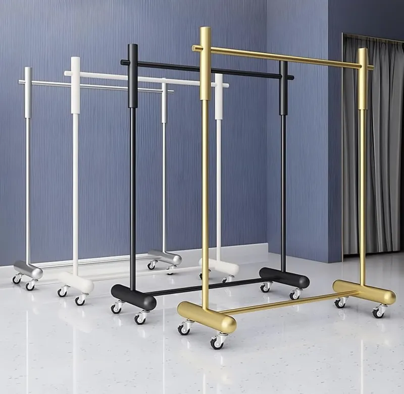 Mobile Clothes Rack in Silver