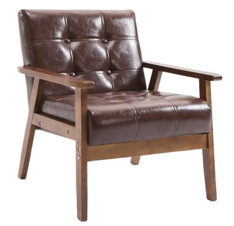 Retro Leather Brown Arm Chair