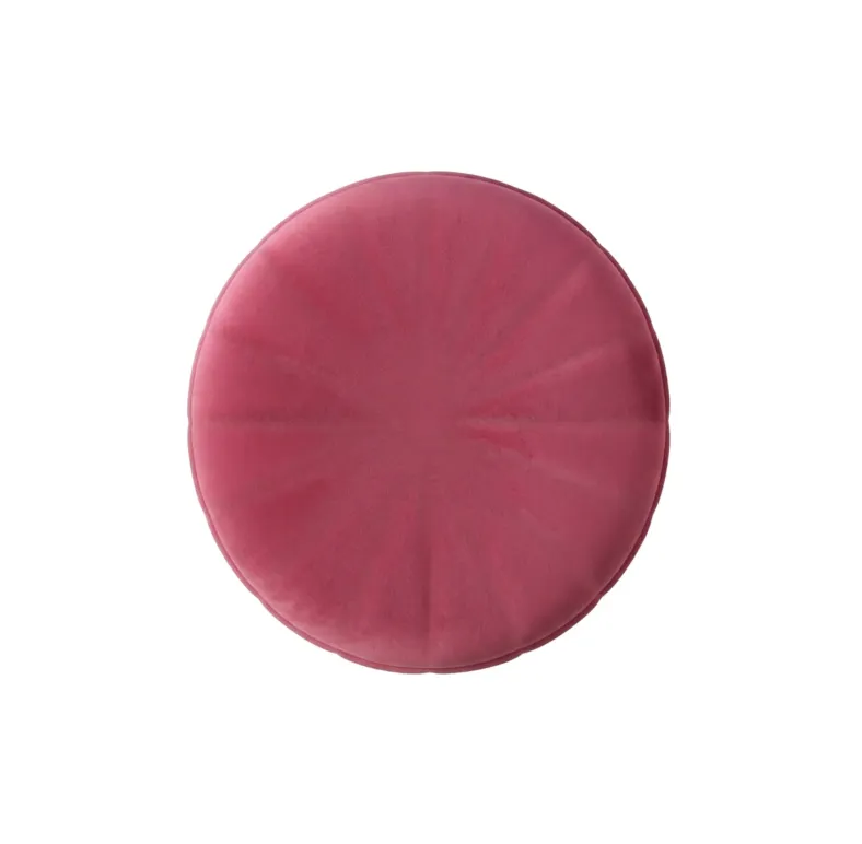Red / Burgundy Velvet Upholstered and Gold Ottoman