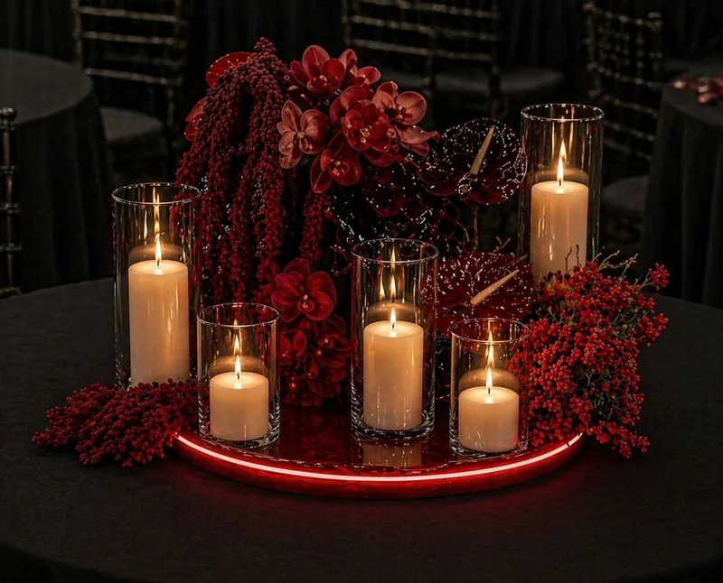 Round Black Metal Flower Base